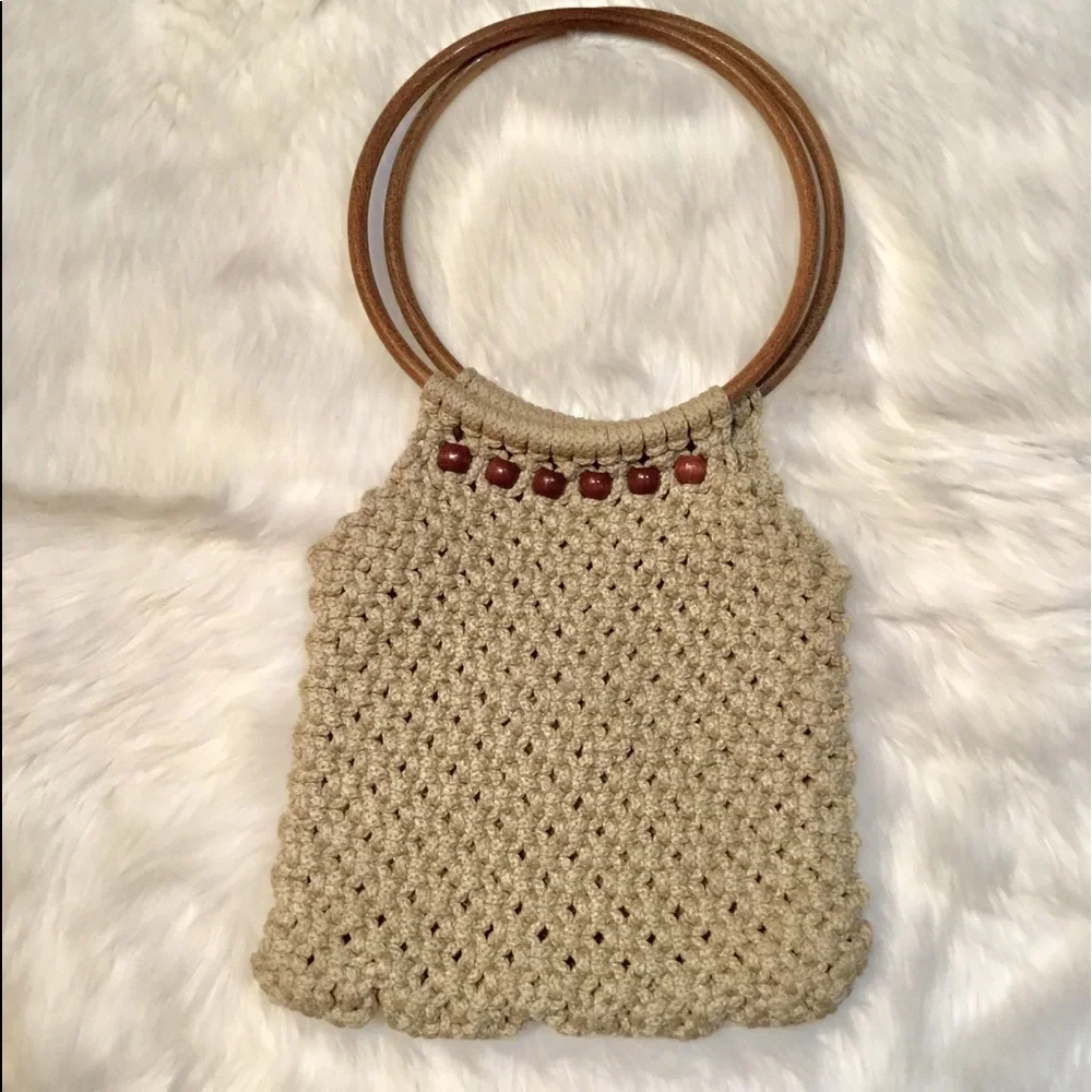 Boho Crochet Vintage Design Bag EUC - Picture 4 of 7